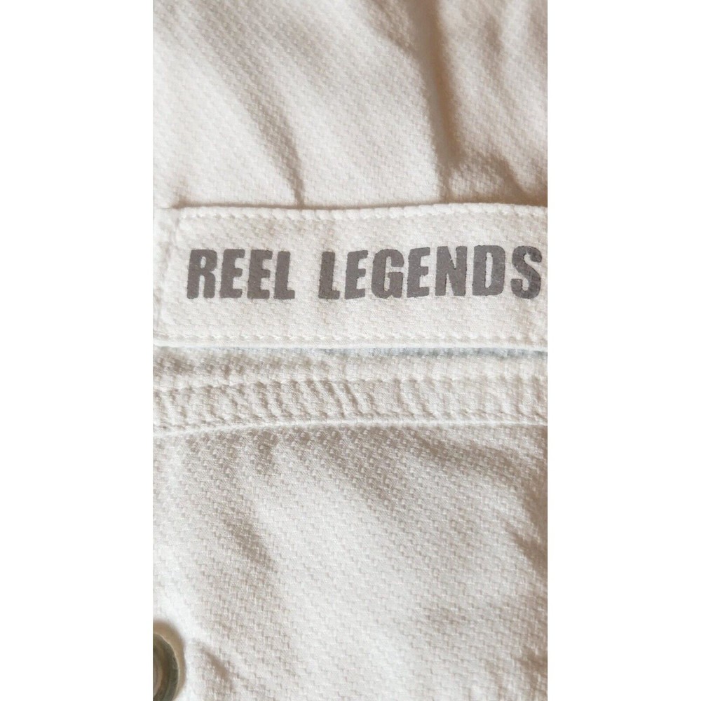 Reel Legend Men White Collared Button Down Short Sleeve W/ Pocket Shirt Size XXL - Picture 6 of 7